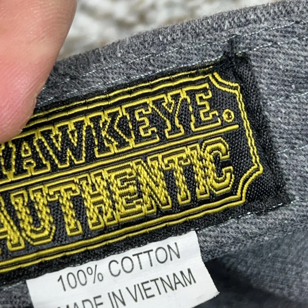 Iowa Hawkeyes Hat Cap Strap Back One Size Gray NCAA Football Hawkeye Authentic